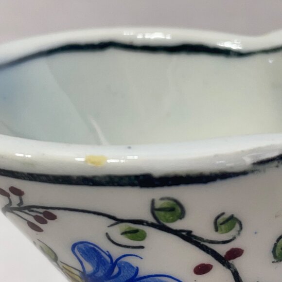 Portugal HandPainted Vase Container Floral Motif Porcelain 5" x 5" - Picture 6 of 14